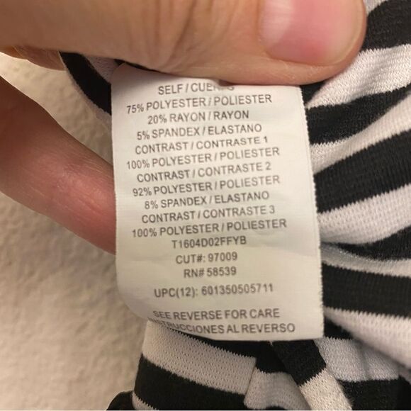 Speechless Girls Black white stripe mesh formal special occasion hi low dress 12 - Picture 12 of 12